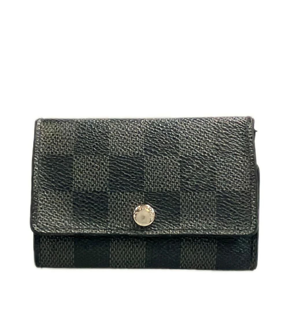 Louis Vuitton Multicles Wallet Case Damier Canvas Leather Graphite Black
